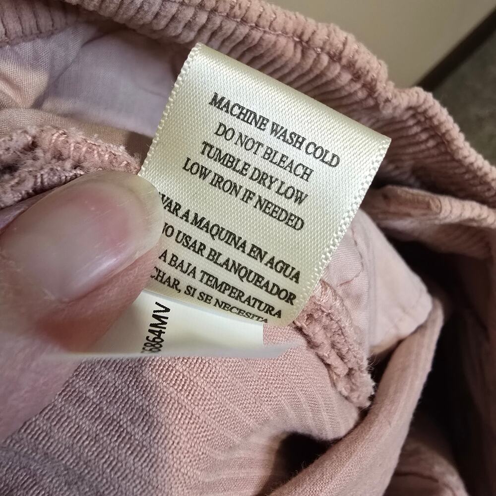 Women's Sneak Peek Dusty Rose Corduroy Mini Skirt Raw Hem | Size Medium - Picture 11 of 11